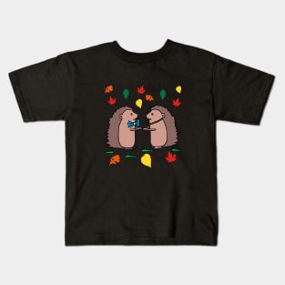 Hedgehogs holding hands Kids T-Shirt